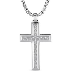 Cross Necklace with Stainless Steel Pendant, Rolo Chain and Lobster Clasp