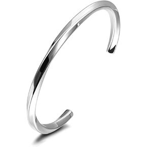 VNOX Bracelet for Men Women | Mens Stainless Steel Cuff Bracelet Bangle Twist Mobius Endless Love Bracelet | Christmas Birthday Gift for Men Women
