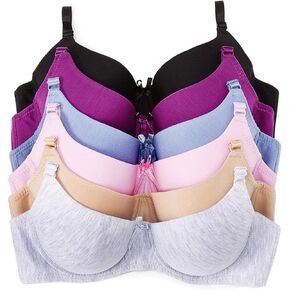 ToBeInStyle Women's Pack of 6 Plain Cotton Underwire Assorted Bras