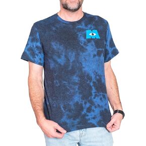 Mad Engine Monsters Inc Logo Blue Tie Dye Adult Unisex Short Sleeve T-Shirt Tee