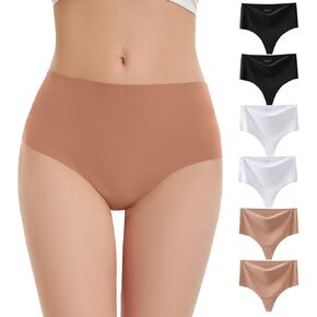 Underwear for Women High Waisted Seamless Thongs No Show Comfortable Panties Sext Invisible Underwear Multipack