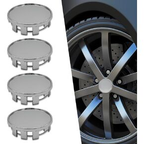 4 PCS Car Modified Wheel Hub Center Cover, OD 2.1In, ID 0.6In, Snap-in Design, Vehicle Wheel Hub Decoration, Universal Automotive Tire Accessories for Truck SUV Car (Black)