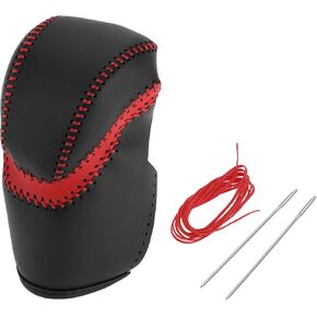 Gear Shift Knob Cover for Honda Accord 2013-2017 Anti-Slip Stick Shifting Handle Protector Faux Leather Red Black 1 Pc