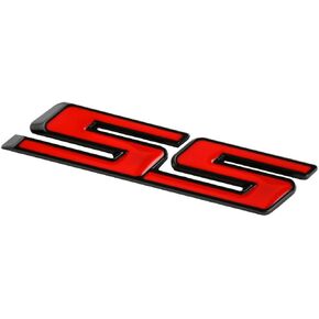 MMUNNA 1pc SS Emblems Metal 3D Side Fender Trunk Badge Decal Sticker Logo Replacement for Camaro SS Series Truck (Shiny Black)
