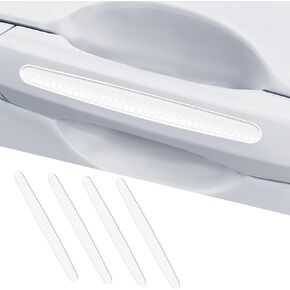 8Pcs Reflective Car Door Handle Bowl Sticker, Car Door Handle Protective Sticker Anti-Scratch, Self-Adhesive Scratch Collision Protection Guard Universal for SUV Truck RV, Auto Exterior Decor