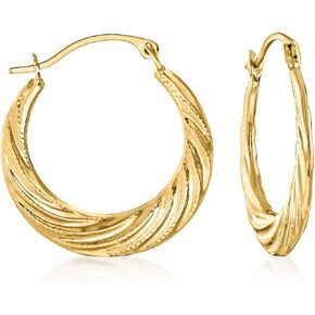 Ross-Simons 14kt Yellow Gold Twisted Hoop Earrings