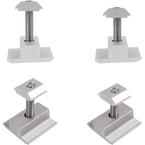 Solar Panel Mid Clamps Panel with Hex Socket Head Cap Bolts Spring Washer and Slider Nut Solar Mid Clamp for Solar Panel Mounting,4 Sets