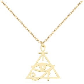 CENWA Stainless Steel Charm Pendant Symbol Necklace Egyptian Ankh Necklace Egypt Necklace Protection Jewelry