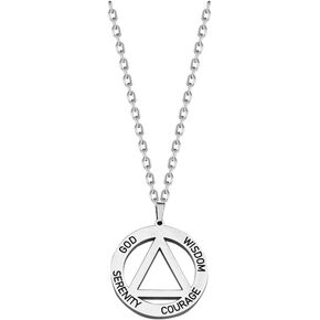BNQL Serenity Prayer AA Recovery Necklace Serenity Courage Wisdom Sobriety Gift Necklace