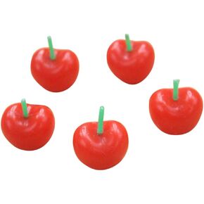 5 Pcs Cherry Shaped Birthday Candles, Cute Fruit Shaped Candles, Cherry Cake Decorations Cake Cupcake Topper for Birthday Party Wedding Supplies