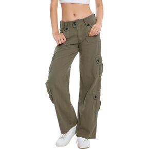 Womens Baggy Cargo Jeans Vintage Low Waist Y2K Outfits Straight Leg Distress Denim Pants