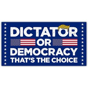 [7.5x3.75] Dictator or Democracy Bumper Sticker Vote Car Sticker Patriotic Bumper Sticker Funny Political Sticker US President Election 2024 Vinyl Decal Gifts Decorations for Car Window Laptop