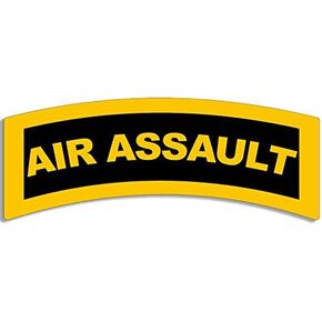 Yellow AIR Assault Tab Shaped Sticker (Army Military (2.5 x 6 inch) U.S. Army Licensed