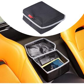 Sekhyna Car Central Control Storage Box Compatible with Chevrolet Corvette C7 2014-2019,Auto Armrest Seat Organizer Box,Armrest Storage Box Back Seat Organizer (Leather)