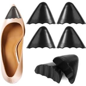 6pcs Shoe Inserts, Toe Cushion Fillers Make Shoes Fit Reusable Shoe Filler Half Insoles for Women Men Too Big Shoes Loose Shoes (Black, Pointy)