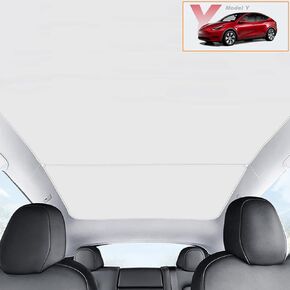 Fit for 2021 2022 2023 Tesla Model 3 Front and Rear Roof Sunshade, Foldable Sunroof Shade Cover with Heat Insulation Film and Double Layer UV Protection - Set of 4 Pcs Black
