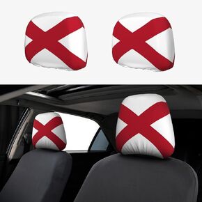 2 Pcs Haiti Flag Headrest Covers,Cute Funny Car Headrest Protector Seat Cover Accessories Universal Fit for Cars Truck SUV Van