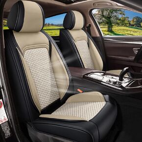 Full Set Car Seat Covers for Ford Ranger 2019-2023 2024 2025 XLT Lariat XL for Ranger All Trim: Breathable Perforated Leather Seat Cover (Black&Grey)