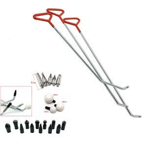 Paintless Dent Repair Tools 6 Pieces of Dent Removal Rods with Awl Head Paintless Dent Removal Kit Car Auto Body Dent Removal of Hail Dents and Door Ding (3pcs Rod 20 pcs Pen)