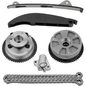 24350-2E700 24321-2E010 مجموعة سلسلة التوقيت مع مدخل وعادم VVT Gear ضرس مناسب لـ 2017-2021 Hyundai Elantra Kona Veloster 2017-2022 Kia Forte/Forte 5 2.0L