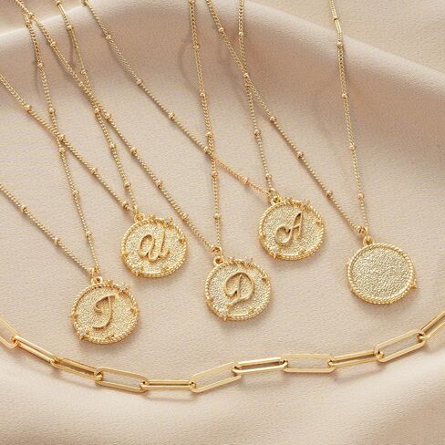 Initial Lock Necklace For Women 14K Gold Plated Dainty Paperclip Padlock Pendant Necklaces Personalized Letter A-Z Jewelry in Saudi Arabia