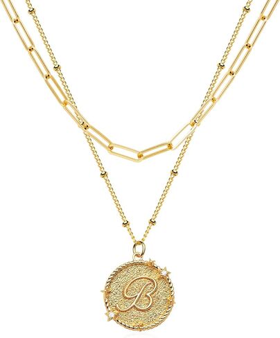 قلادة قفل أولية للنساء 14K مطلية بالذهب مشبك ورق أنيق قفل قلادة القلائد شخصية حرف A-Z مجوهرات in Kuwait