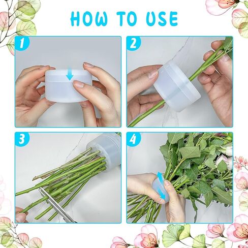 Spiral Ikebana Stem Holder 2 Pcs (S+L) Eco Silicone Rubber 2024 New for Flower Arrangement (Semitransparent) in Saudi Arabia
