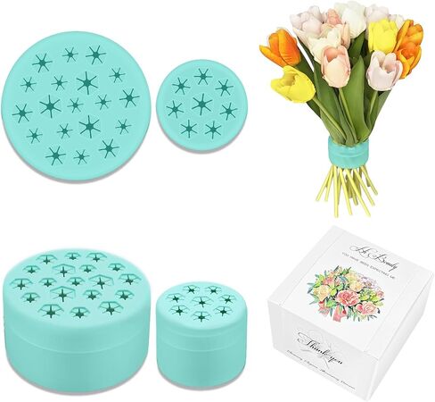 Spiral Ikebana Stem Holder 2 Pcs (S+L) Eco Silicone Rubber 2024 New for Flower Arrangement (Semitransparent) in Saudi Arabia