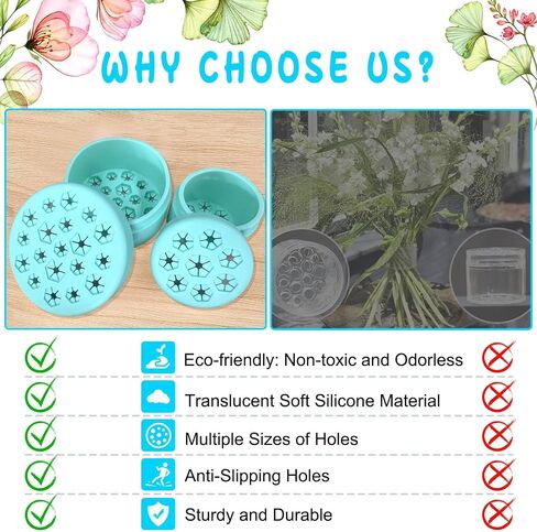 Spiral Ikebana Stem Holder 2 Pcs (S+L) Eco Silicone Rubber 2024 New for Flower Arrangement (Semitransparent) in Saudi Arabia