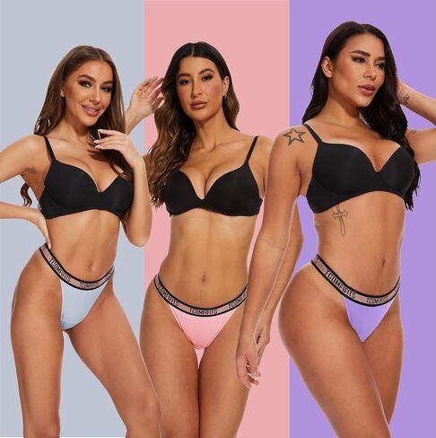 3 أزواج، سراويل داخلية ثونج ثونج للنساء المتحولين جنسيًا MTF، مريحة/مسطحة/مخفية، مقاس مثير in Kuwait