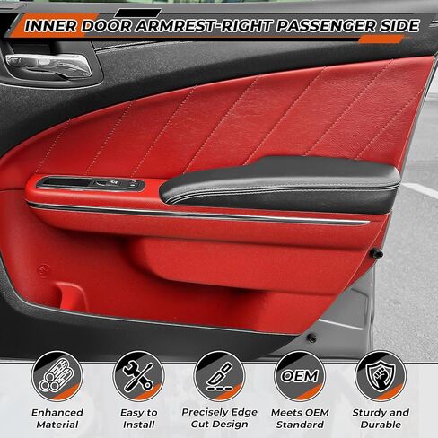 مسند ذراع الباب الداخلي ACLONG مناسب لشاحن دودج 2011-2023 غطاء مسند ذراع لوحة الباب مناسب لكرايسلر 300 2011-2023 (سيدان فقط) جانب الركاب الأمامي الأيمن يستبدل 1WK37DX9AA-1PCS in Kuwait