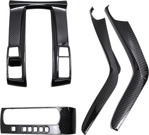 Center Console Trim Cover Compatible with Honda Civic 10th Generation 2016-2021 Center Armrest Box ABS Black Carbon Fiber (3Pcs) in Kuwait