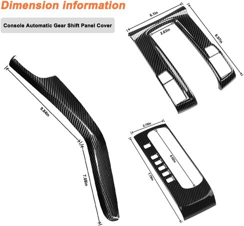 Center Console Trim Cover Compatible with Honda Civic 10th Generation 2016-2021 Center Armrest Box ABS Black Carbon Fiber (3Pcs) in Kuwait