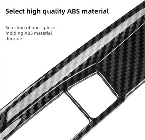 Center Console Trim Cover Compatible with Honda Civic 10th Generation 2016-2021 Center Armrest Box ABS Black Carbon Fiber (3Pcs) in Kuwait