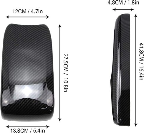 Center Console Trim Cover Compatible with Honda Civic 10th Generation 2016-2021 Center Armrest Box ABS Black Carbon Fiber (3Pcs) in Kuwait