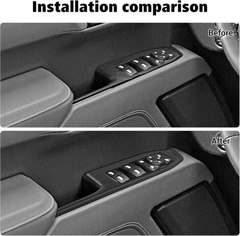 Voodonala for Chevy Silverado 2022+ Car Door Window Control Panel Cover Trim Compatible with Chevy Silverado 2022 GMC Sierra 2022+ (Black Wood,4pcs,ABS) in Kuwait