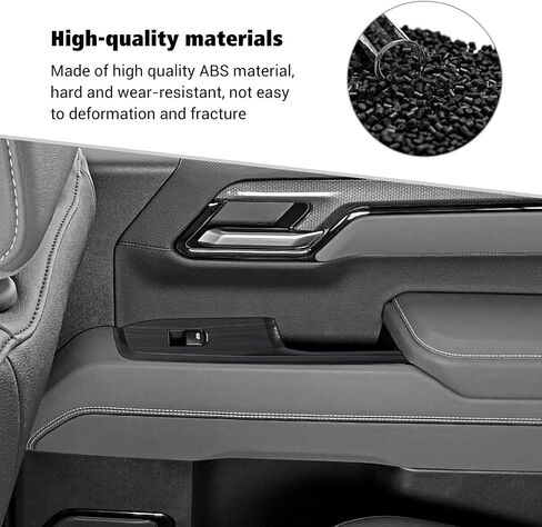 Voodonala for Chevy Silverado 2022+ Car Door Window Control Panel Cover Trim Compatible with Chevy Silverado 2022 GMC Sierra 2022+ (Black Wood,4pcs,ABS) in Kuwait