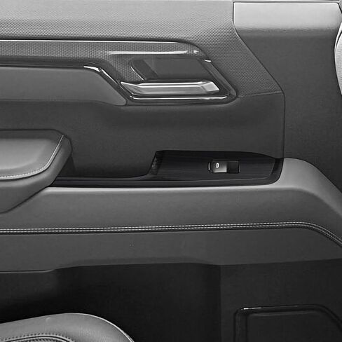 Voodonala for Chevy Silverado 2022+ Car Door Window Control Panel Cover Trim Compatible with Chevy Silverado 2022 GMC Sierra 2022+ (Black Wood,4pcs,ABS) in Kuwait