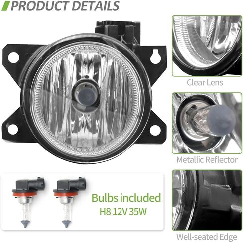 مجموعة مصابيح الضباب الأمامية متوافقة مع 2016-2021 Honda Civic، 2018-2021 Fit، 2019-2022 HR-V، بما في ذلك لمبة HO2592143 | 33950-TBA-A01 | HO2593143 | 33900-TBA-A01 in Kuwait