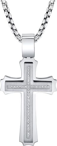 Cross Necklace with Stainless Steel Pendant, Rolo Chain and Lobster Clasp in Saudi Arabia