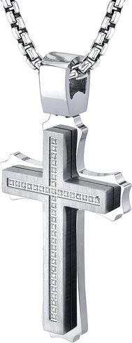 Cross Necklace with Stainless Steel Pendant, Rolo Chain and Lobster Clasp in Saudi Arabia
