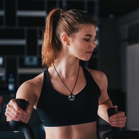 MEALGUET Barbell Necklace Workout Gift for Men : Inspirational Quote Engraved Barbell Pendant Necklace, Stainless Steel Weight Plate Strength Necklace, Gym Fitness Gift for Men Women in Kuwait