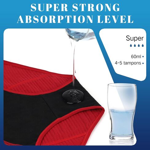HELLOVE Womens Cotton Mesh Period Panties Menstrual Leak Proof Underwear Incontinence Protective Briefs(H-9-5-1,5X-Large) in Kuwait
