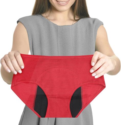 HELLOVE Womens Cotton Mesh Period Panties Menstrual Leak Proof Underwear Incontinence Protective Briefs(H-9-5-1,5X-Large) in Kuwait