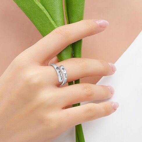 BEILIN Just Breathe Rings for Women 925 Sterling Silver Adjustable Promise Ring Inspirational Jewelry Gifts in Kuwait