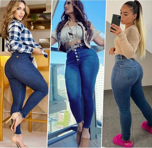 BISUAL Womens High Waisted Butt Lifting Jeans Distressed Stretch Skinny Sexy Colombian Jeans for Women in Kuwait