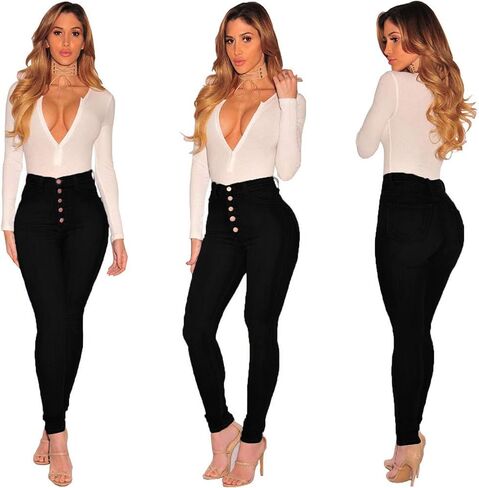 BISUAL Womens High Waisted Butt Lifting Jeans Distressed Stretch Skinny Sexy Colombian Jeans for Women in Kuwait