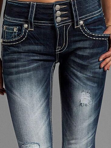 Flamingals Ripped Jeans for Women 90s Vintage Sexy Tummy Control High Waisted Bell Bottom Jeans in Saudi Arabia
