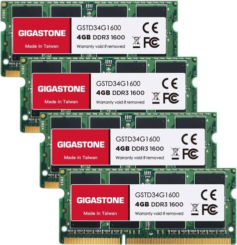 ذاكرة الوصول العشوائي DDR3 RAM GIGASTONE 4GB DDR3/DDR3L 1600MHz (1333MHz) PC3-12800 (PC3-10600) CL11 1.35V/1.5V 2Rx8 SODIMM 204 Pin غير مخزنة وغير ECC ترقية ذاكرة الكمبيوتر المحمول المحمول in Saudi Arabia