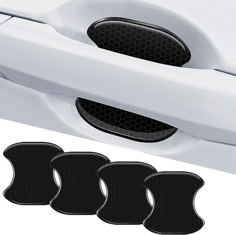 8Pcs Reflective Car Door Handle Bowl Sticker, Car Door Handle Protective Sticker Anti-Scratch, Self-Adhesive Scratch Collision Protection Guard Universal for SUV Truck RV, Auto Exterior Decor in Kuwait